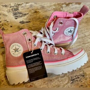 NWT! Converse All Star Chuck Taylor Lugged Lift Platform Prism Glitter High Tops